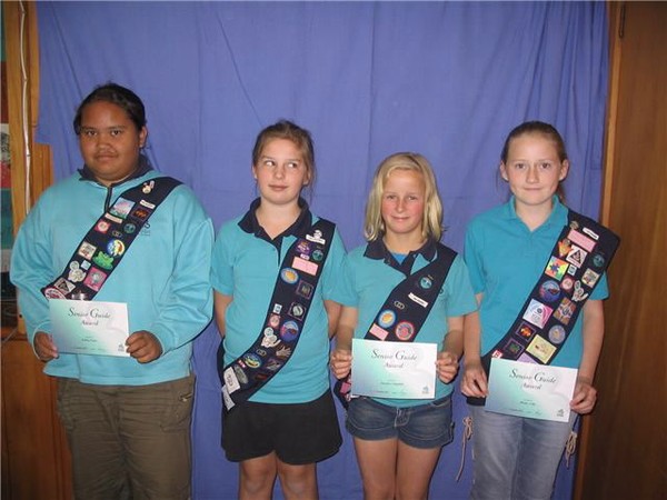 Senior Guide was awarded to Ashley, Rebecca, Annaliese and Phoebe. 